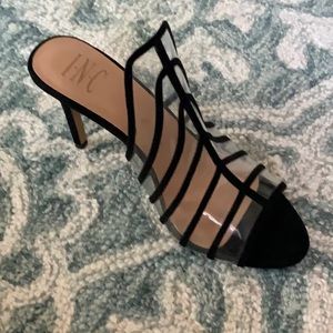 Black I N C heeled sandals